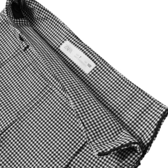 ZARA Kids | Black & White | HOUNDSTOOTH BOX PLEAT SKIRT - Picture 3 of 4